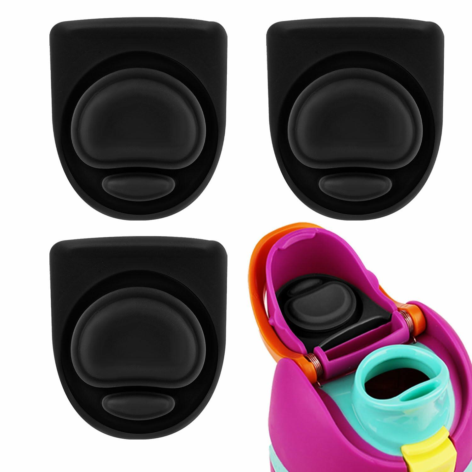 PEUTIER 3pcs Black Stopper for Owala FreeSip Bottle Lid Seal Silicone Plug